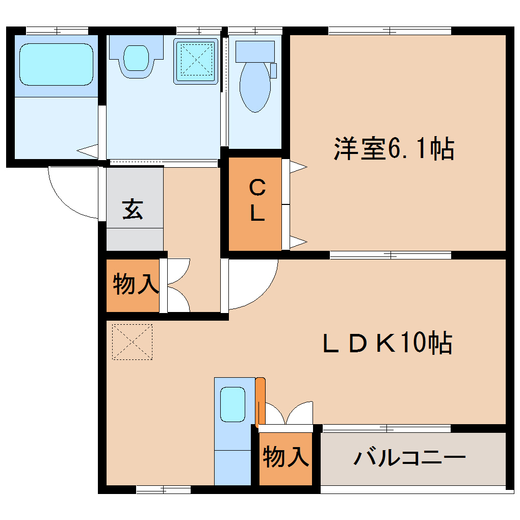 102号室間取り 102号室間取り